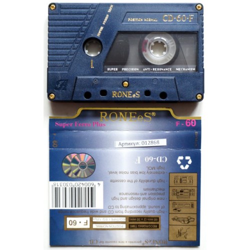 Аудиокассета для перезаписи. Артикул: 012868 (МС) RONEeS CD 60 F
